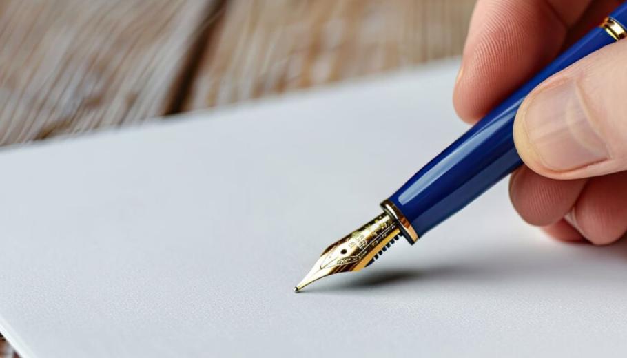 Mano con una pluma escribiendo