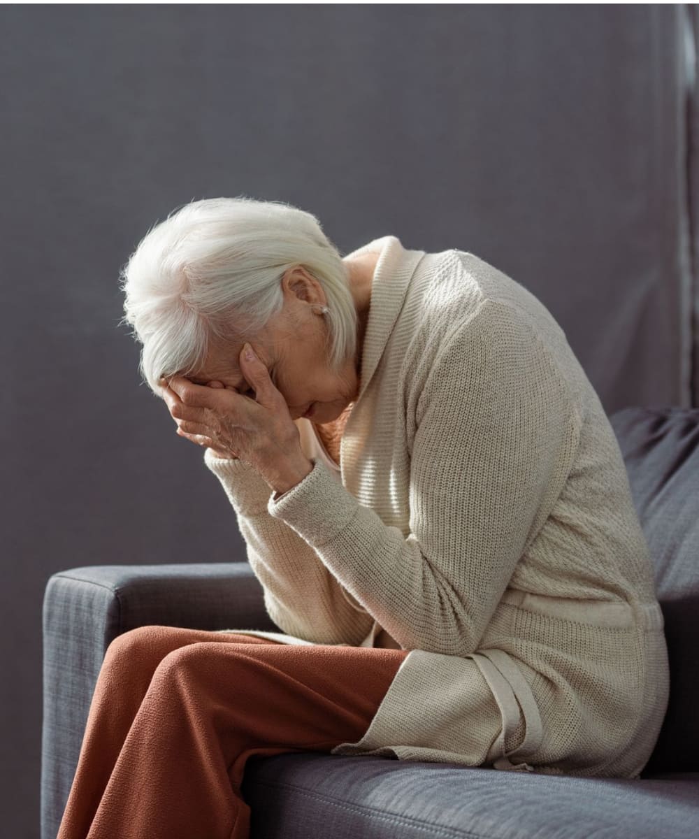 mujer anciana deprimida